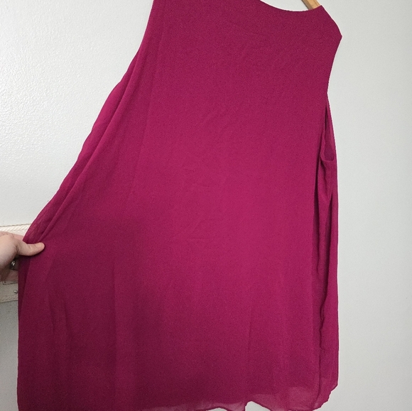 Susan Graver Liquid Knit Top Tank Flowy Burgandy Stretch Sleeveless Woman 2X - Picture 8 of 10